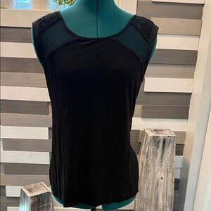 The Limited Black Lace Accent Tank Top